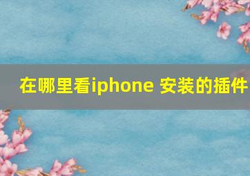 在哪里看iphone 安装的插件